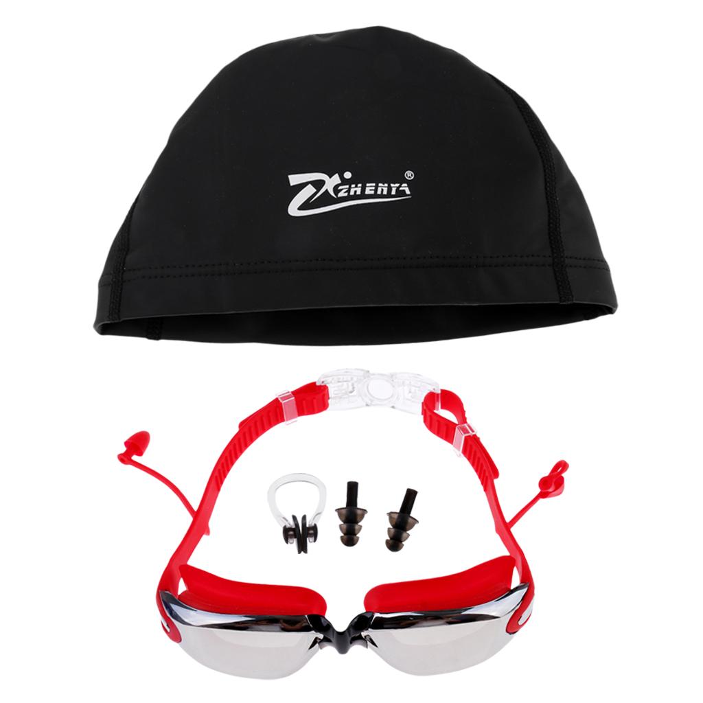 Goggles Swim - แว่นตาว่ายน้ำ + กล่องเก็บแว่น + หมวกว่ายน้ำ +
