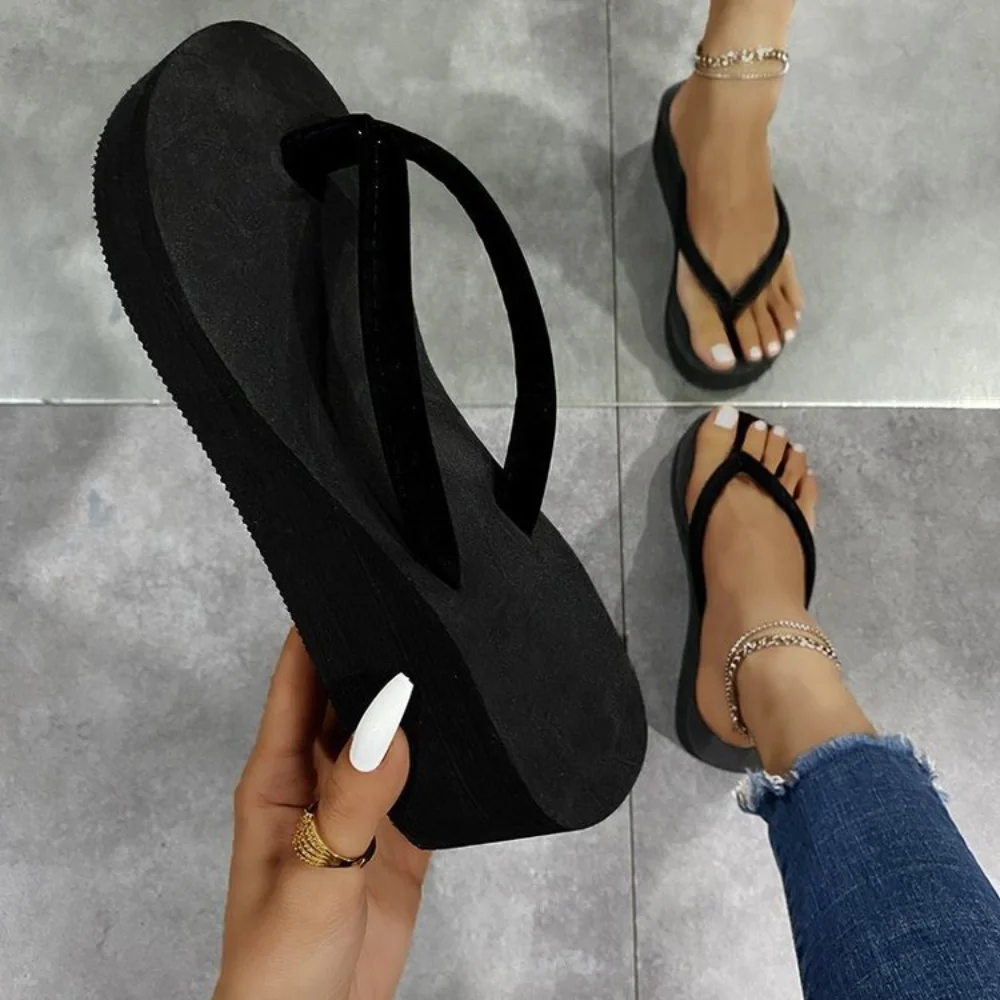 Water Shoes - รองเท้าแตะลำลองสำหรับฤดูร้อน รองเท้าส้นเตารีดสำหรับผู้หญิง รองเท้าสไลด์ รองเท้าแตะชายหาด รองเท้าแตะใส่ในบ้าน รองเท้าฟลิปฟลอปสำหรับผู้หญิง