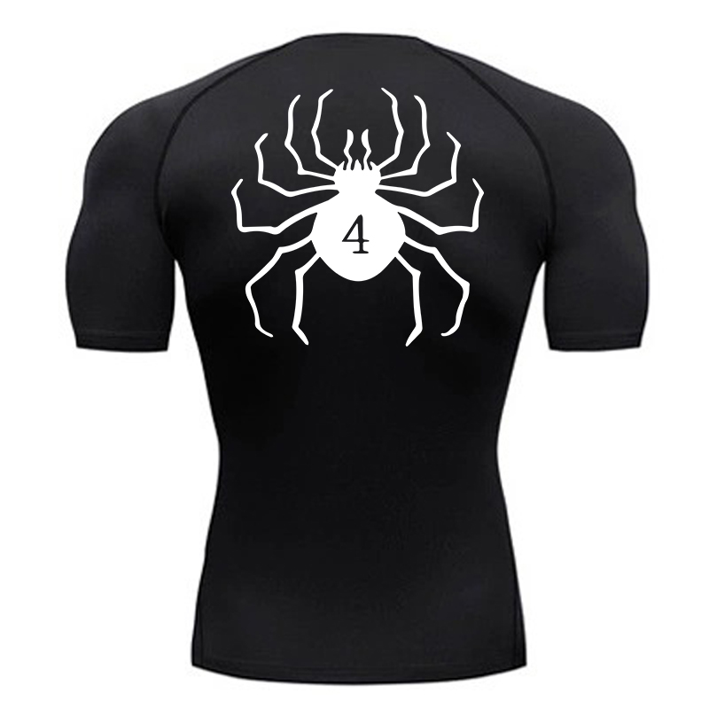 Rash Guard - Spider พิมพ์เสื้อสําหรับชายกีฬา Quick Dry เสื้อยืด Tops