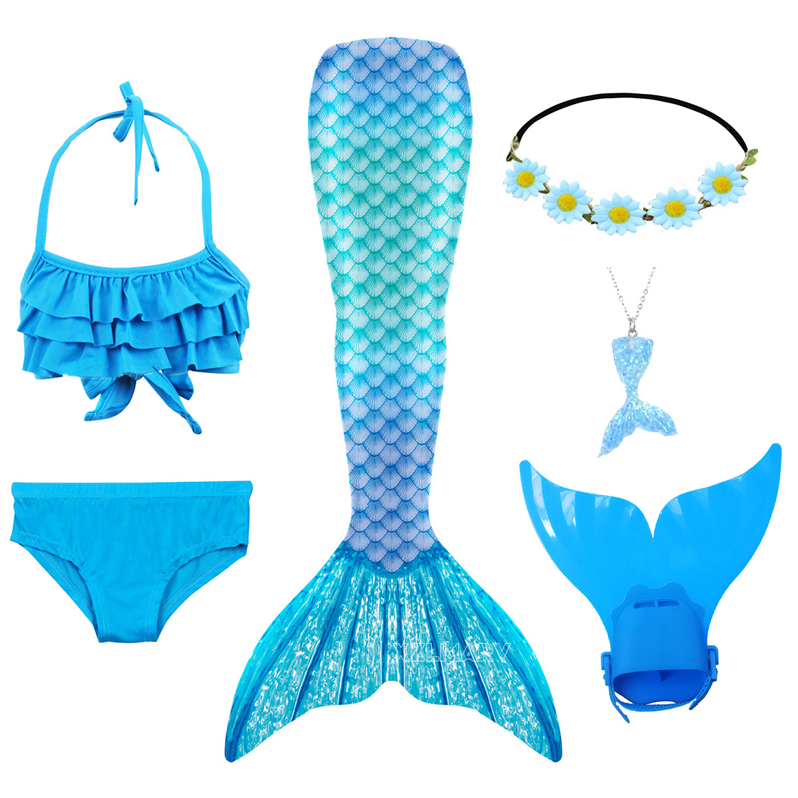 ชุดว่ายน้ำหางนางเงือกสำหรับเด็ - Flippers Swimming บทวิจารณ์และราคา