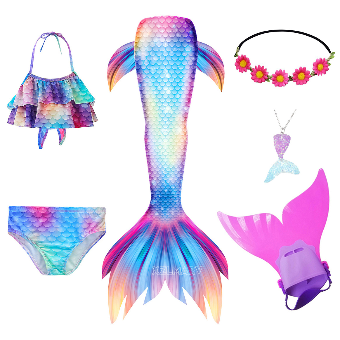 ชุดว่ายน้ำหางนางเงือกสำหรับเด็ - Flippers Swimming บทวิจารณ์และราคา