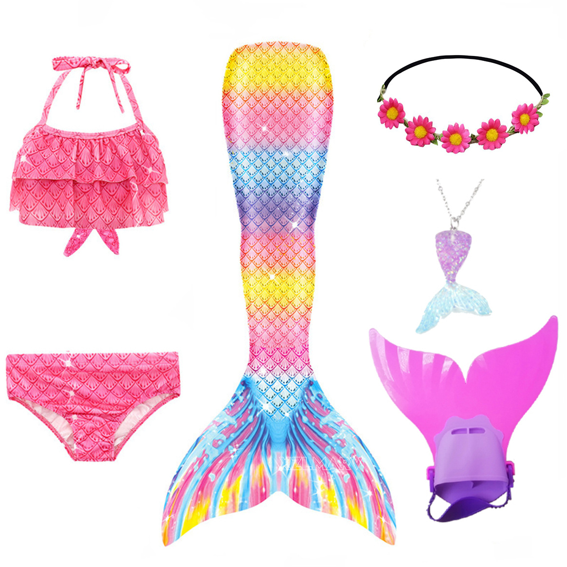 ชุดหางนางเงือกสำหรับเด็กผู้หญิ - Swim Fins บทวิจารณ์และราคา